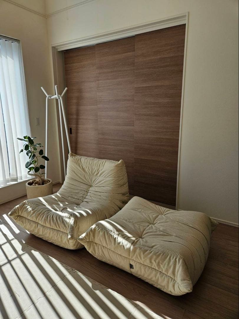 50周年限定生地 リーンロゼ トーゴ ベージュ 1人掛け1Pソファ＆パフセット