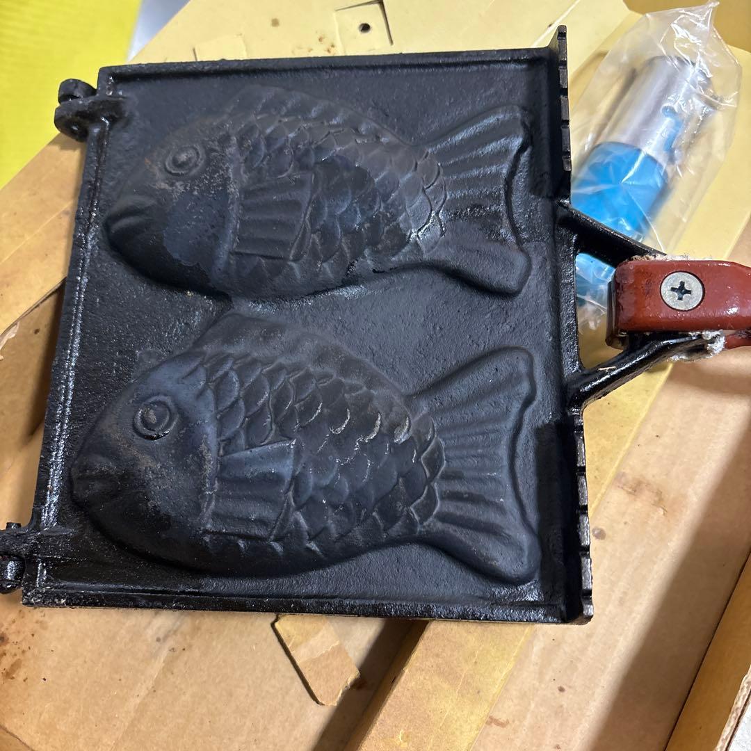 昭和レトロ　たい焼き器 　二丁焼き 　鋳物