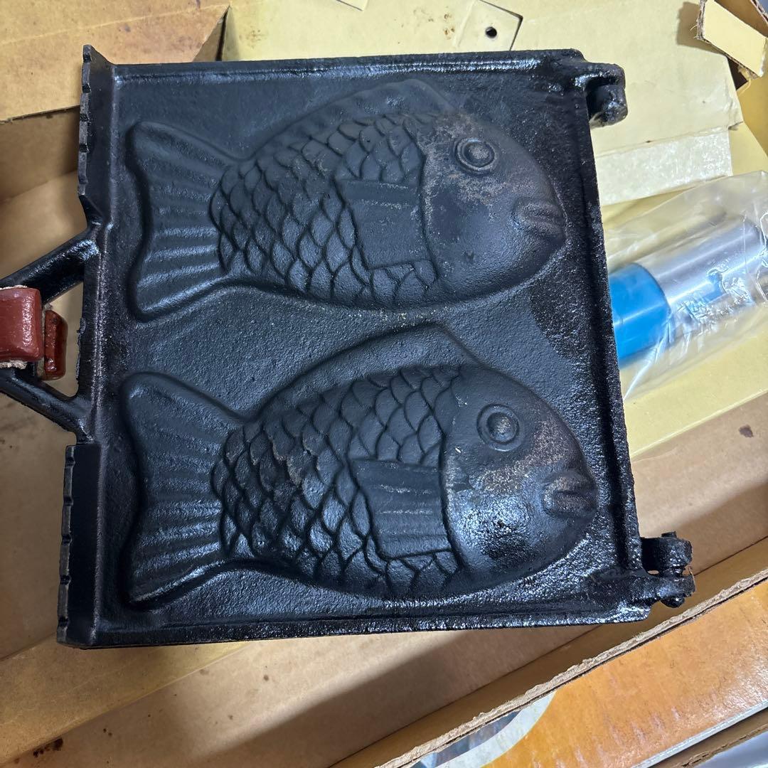 昭和レトロ　たい焼き器 　二丁焼き 　鋳物
