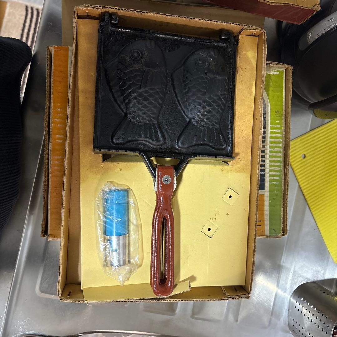昭和レトロ　たい焼き器 　二丁焼き 　鋳物