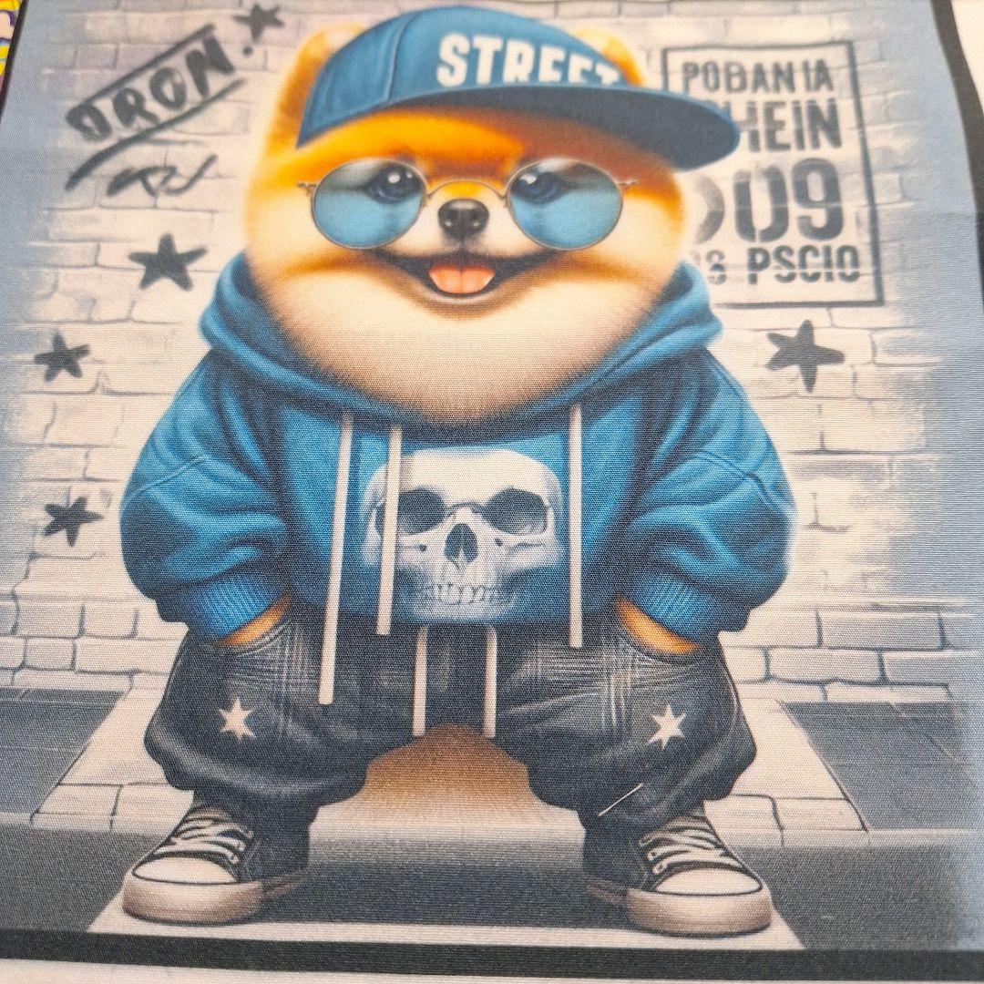 可愛いポメラニアンワイルドなポメラニアンパネル生地　ハンドメイド