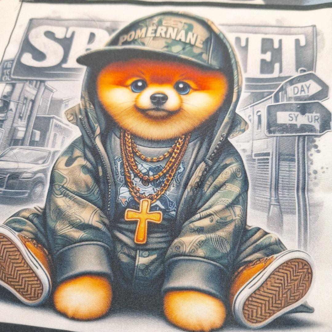 可愛いポメラニアンワイルドなポメラニアンパネル生地　ハンドメイド