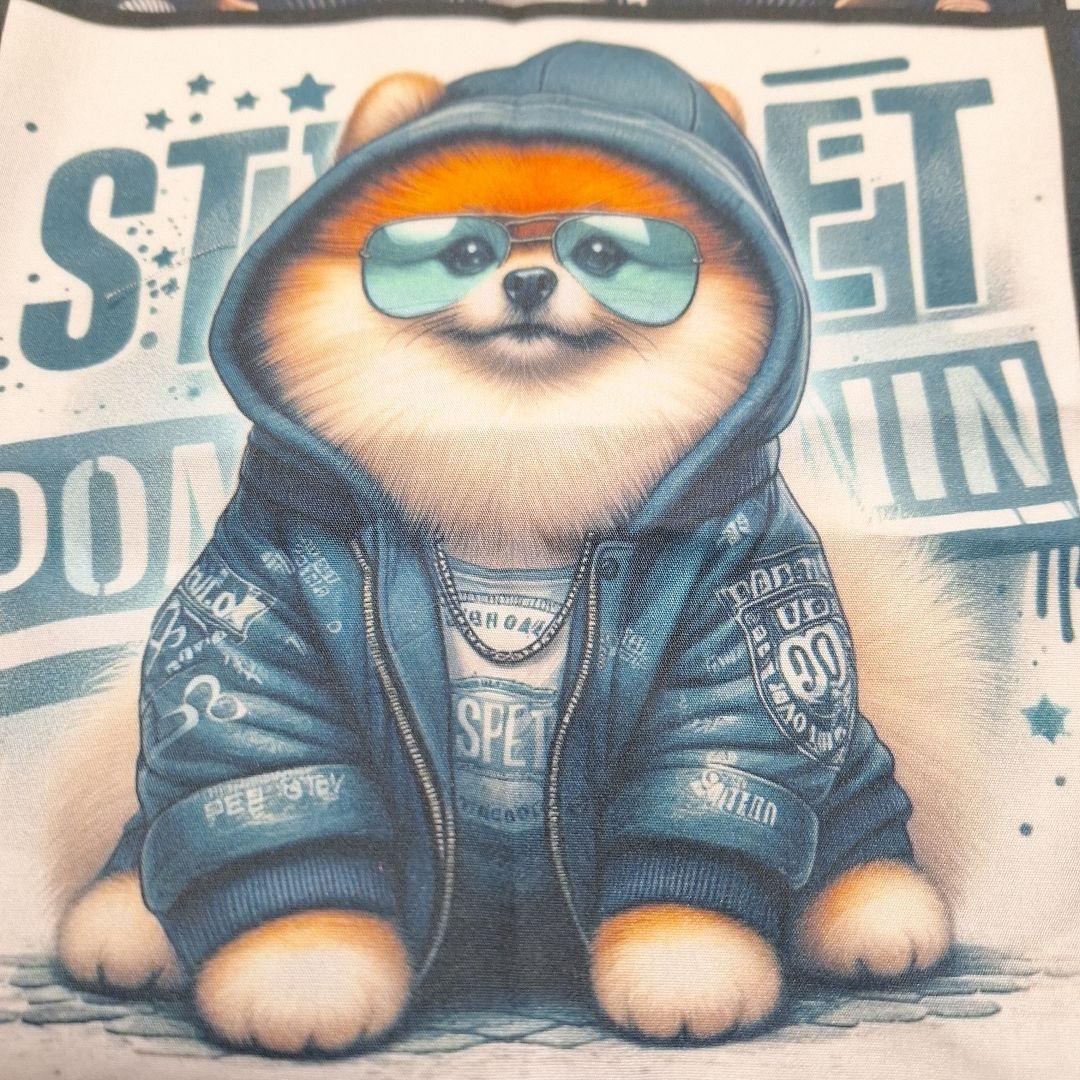 可愛いポメラニアンワイルドなポメラニアンパネル生地　ハンドメイド