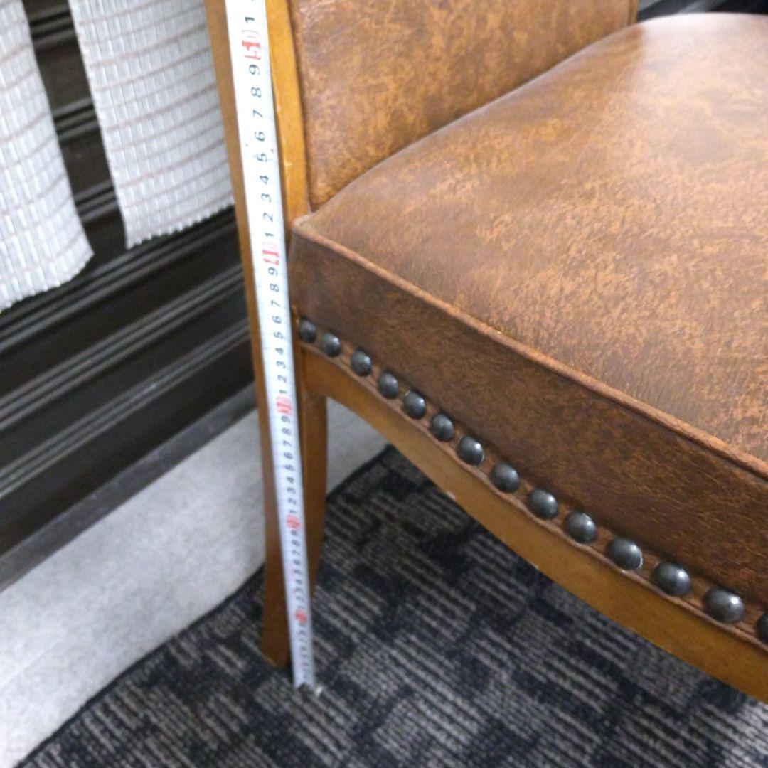 本日特価！【豪華革張りレトロ チェアB 現状品】