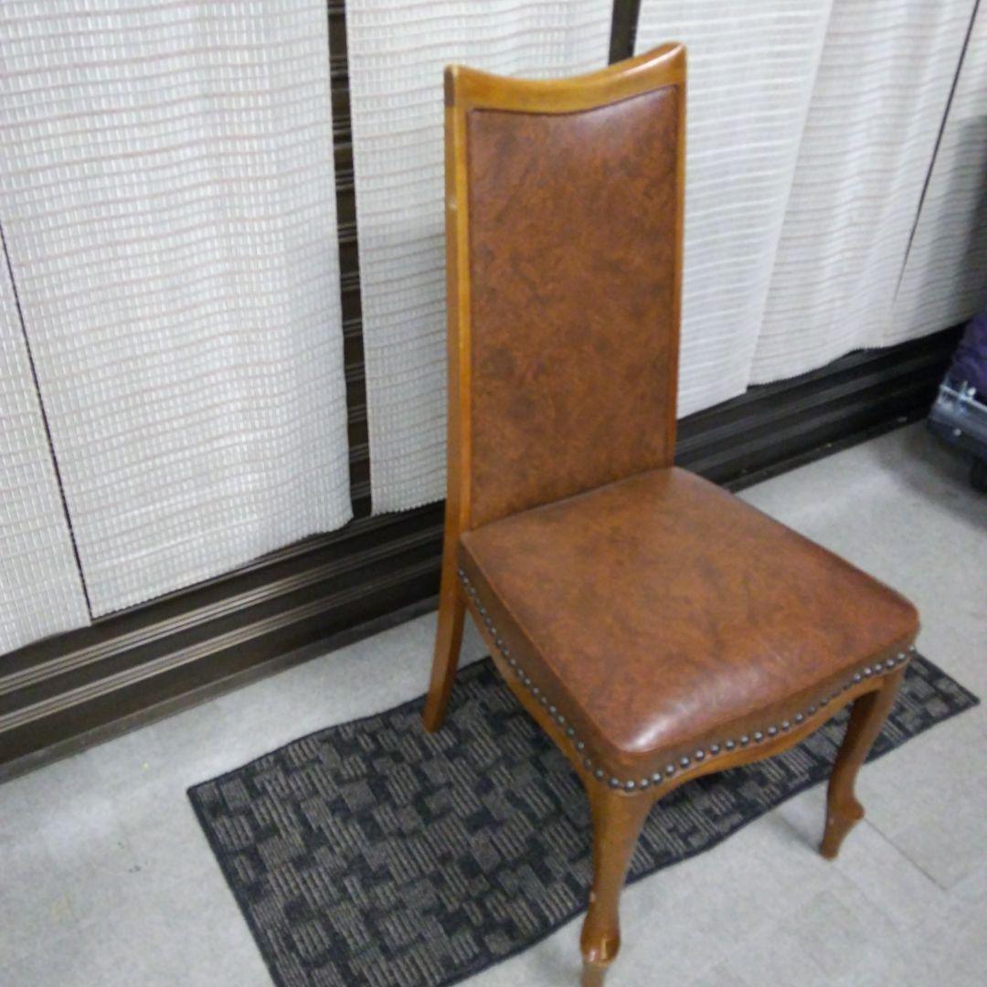 本日特価！【豪華革張りレトロ チェアB 現状品】