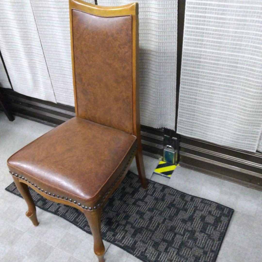 本日特価！【豪華革張りレトロ チェアB 現状品】
