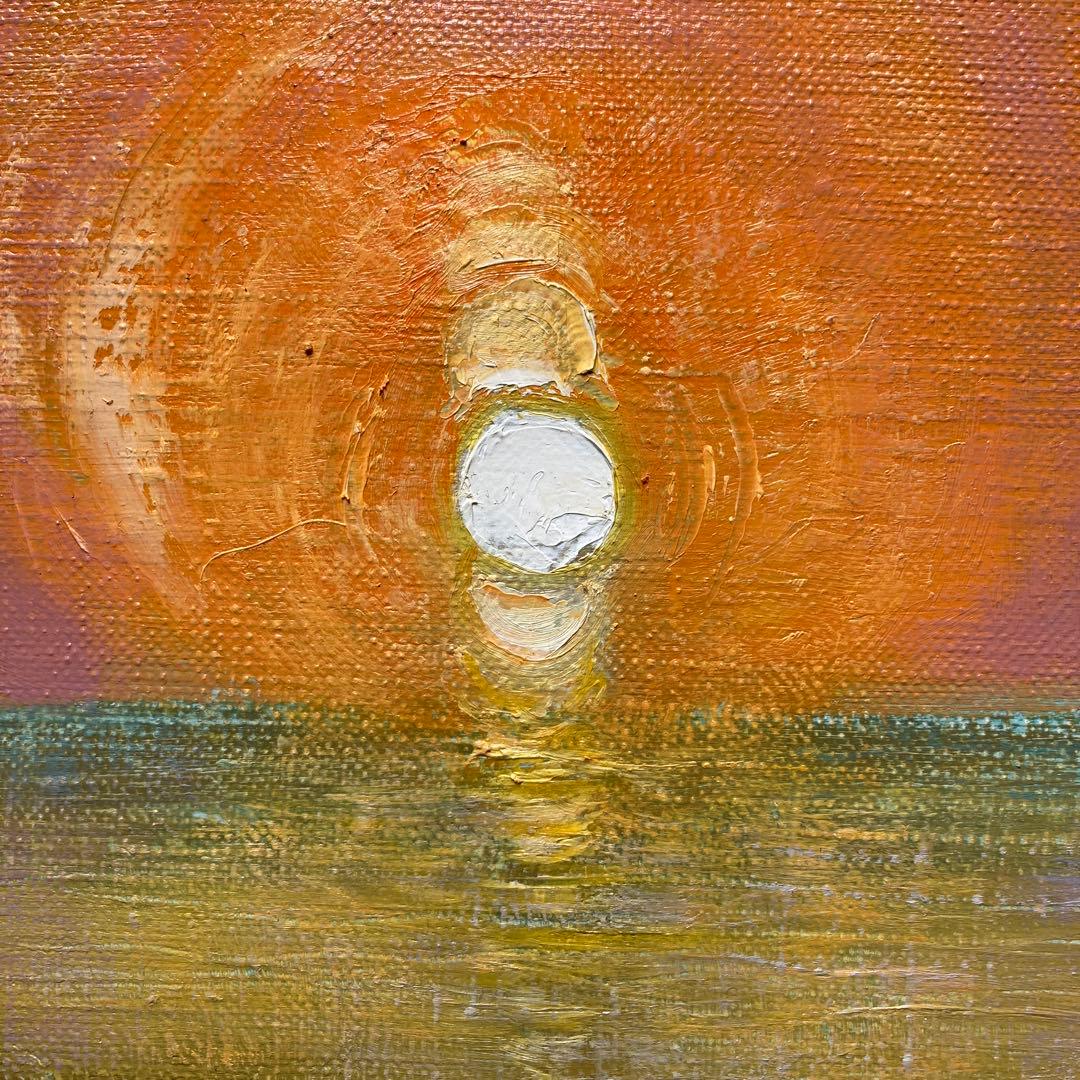 内田公雄「桜島暮色」8割引 額40×45絵22×27cm油彩画家 箱付