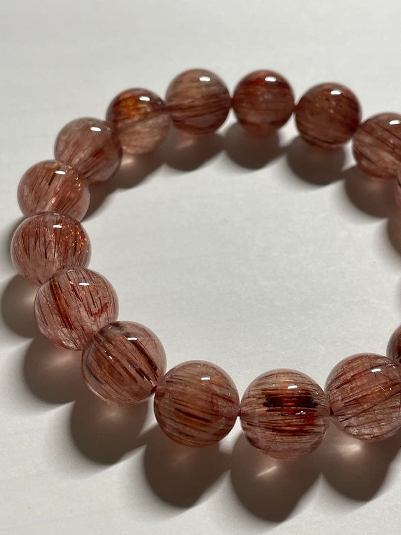 レッドルチルクォーツ　12mm 天然石　ブレスレット