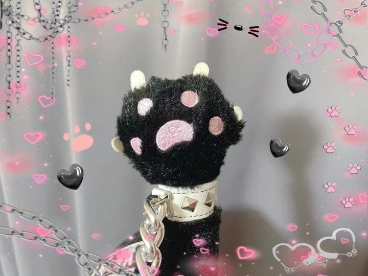ハンドメイド　ぬいぐるみ猫リュック　ゴスロリ地雷系