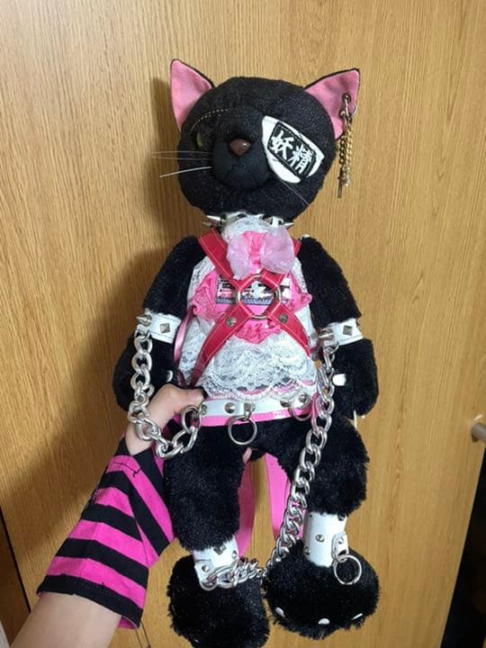 ハンドメイド　ぬいぐるみ猫リュック　ゴスロリ地雷系
