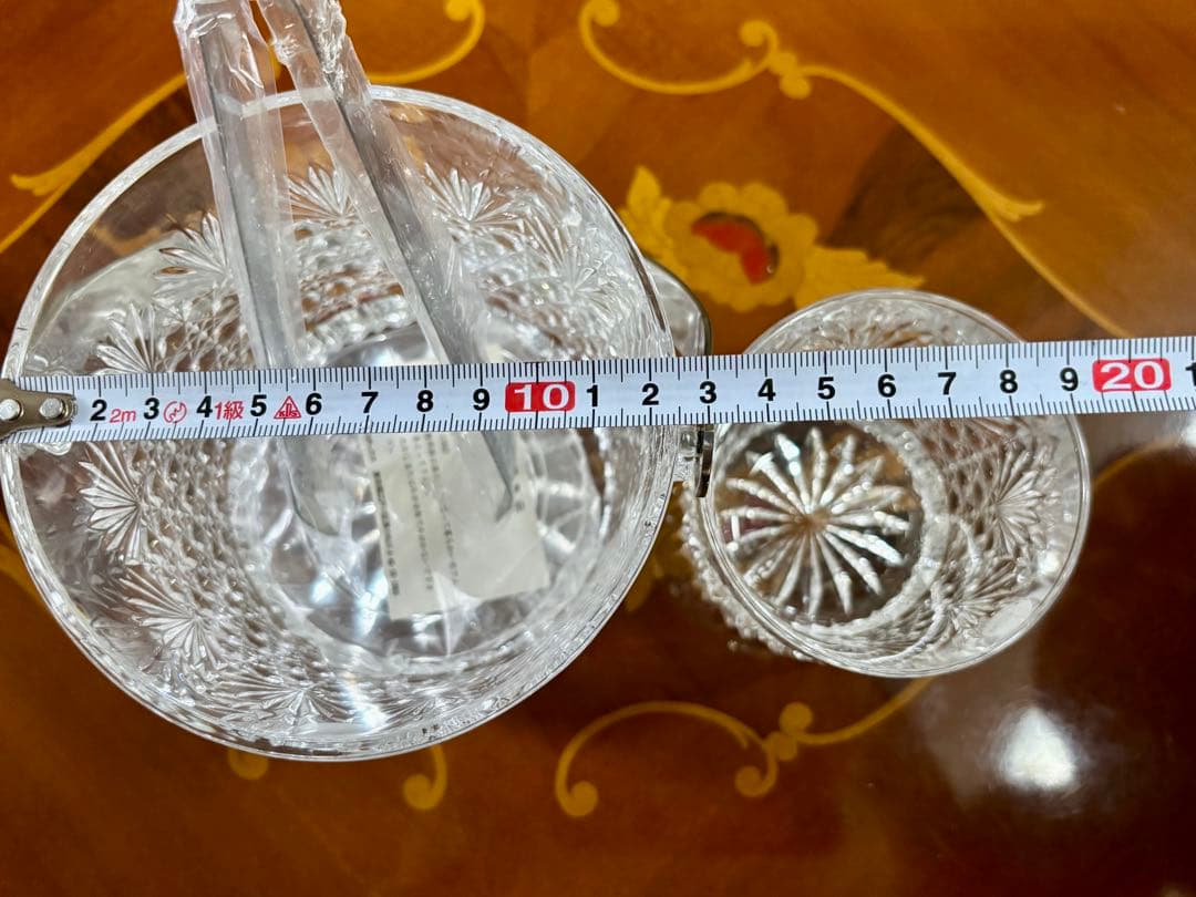 HOYA クリスタルカットアイスバケットとグラスセット　江戸切子