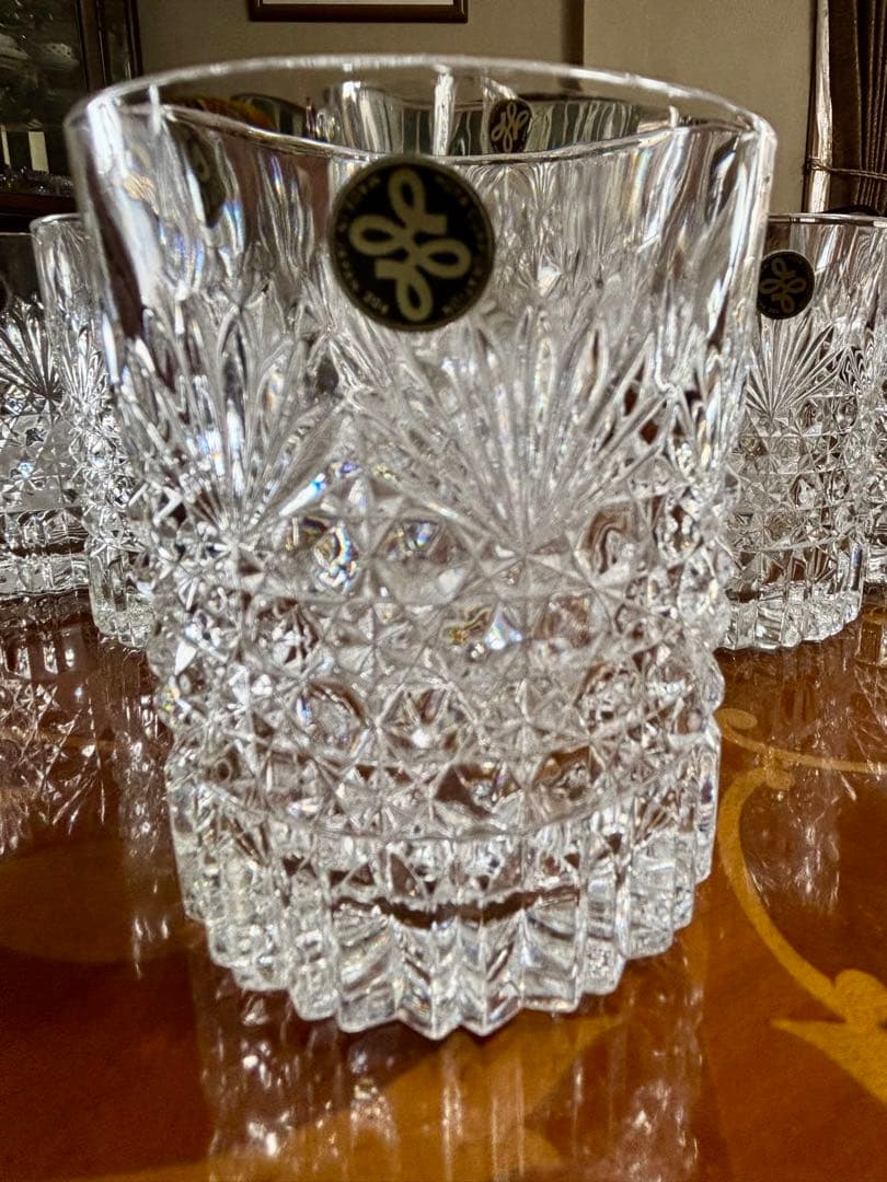 HOYA クリスタルカットアイスバケットとグラスセット　江戸切子