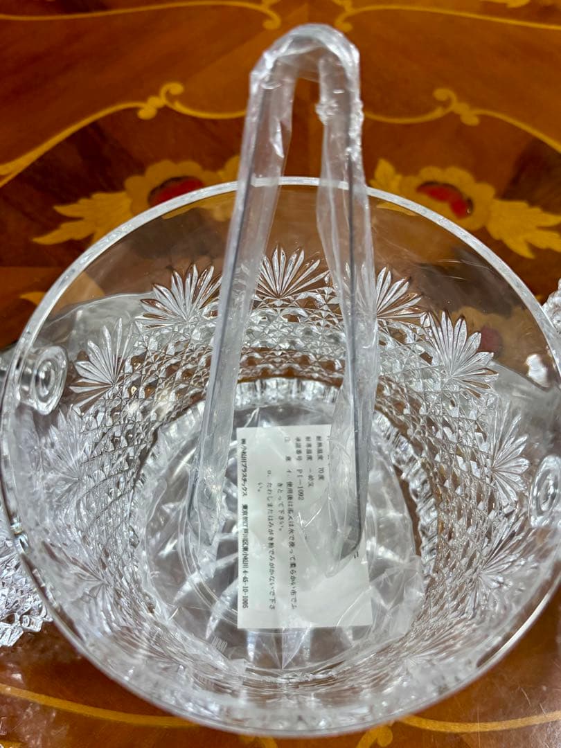 HOYA クリスタルカットアイスバケットとグラスセット　江戸切子