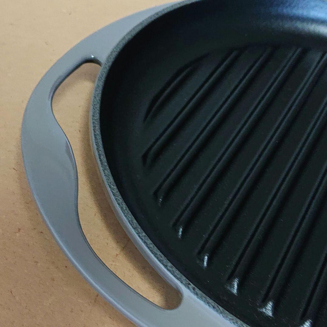 【新品】LE CREUSET ラウンド・グリル グリルパン 25cm フリント