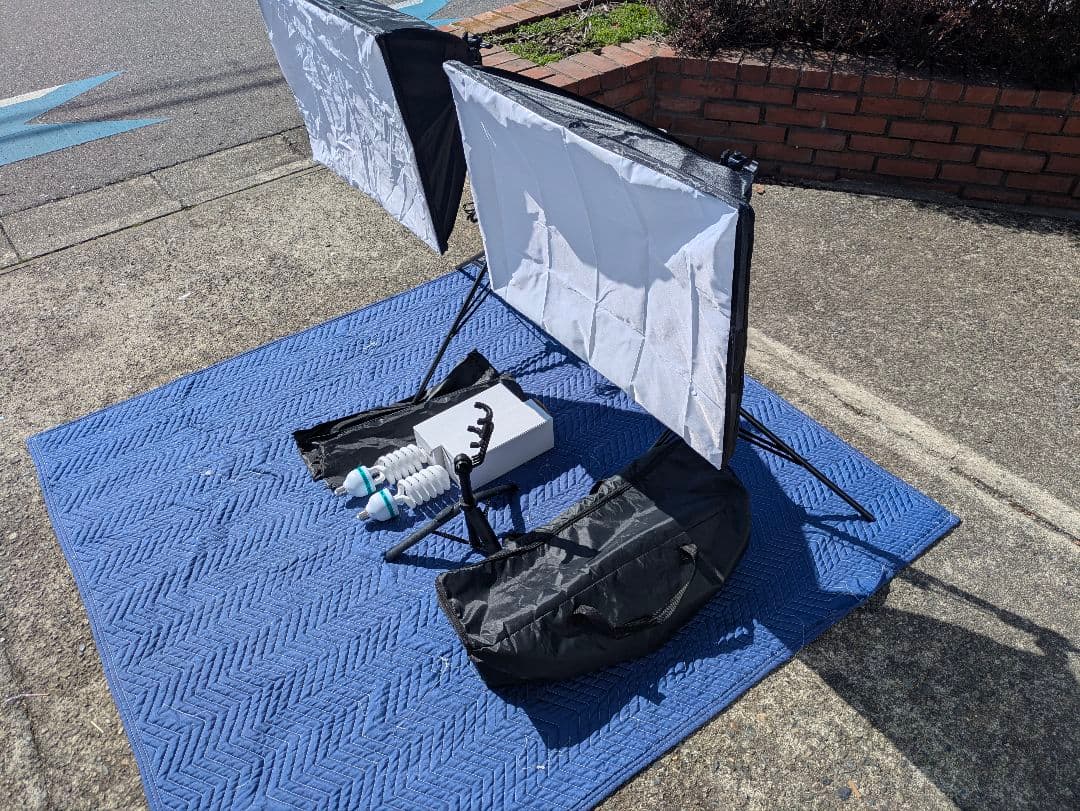 撮影用ソフトボックス 2灯 手持ち三脚付き