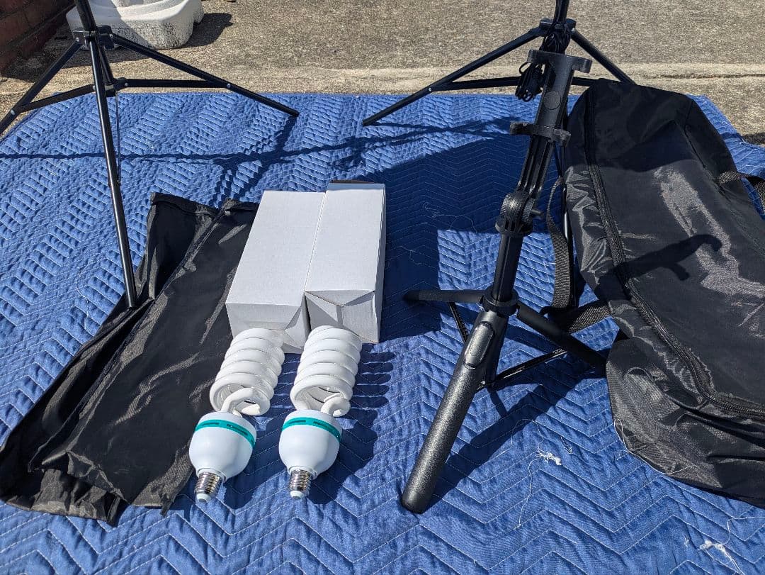撮影用ソフトボックス 2灯 手持ち三脚付き