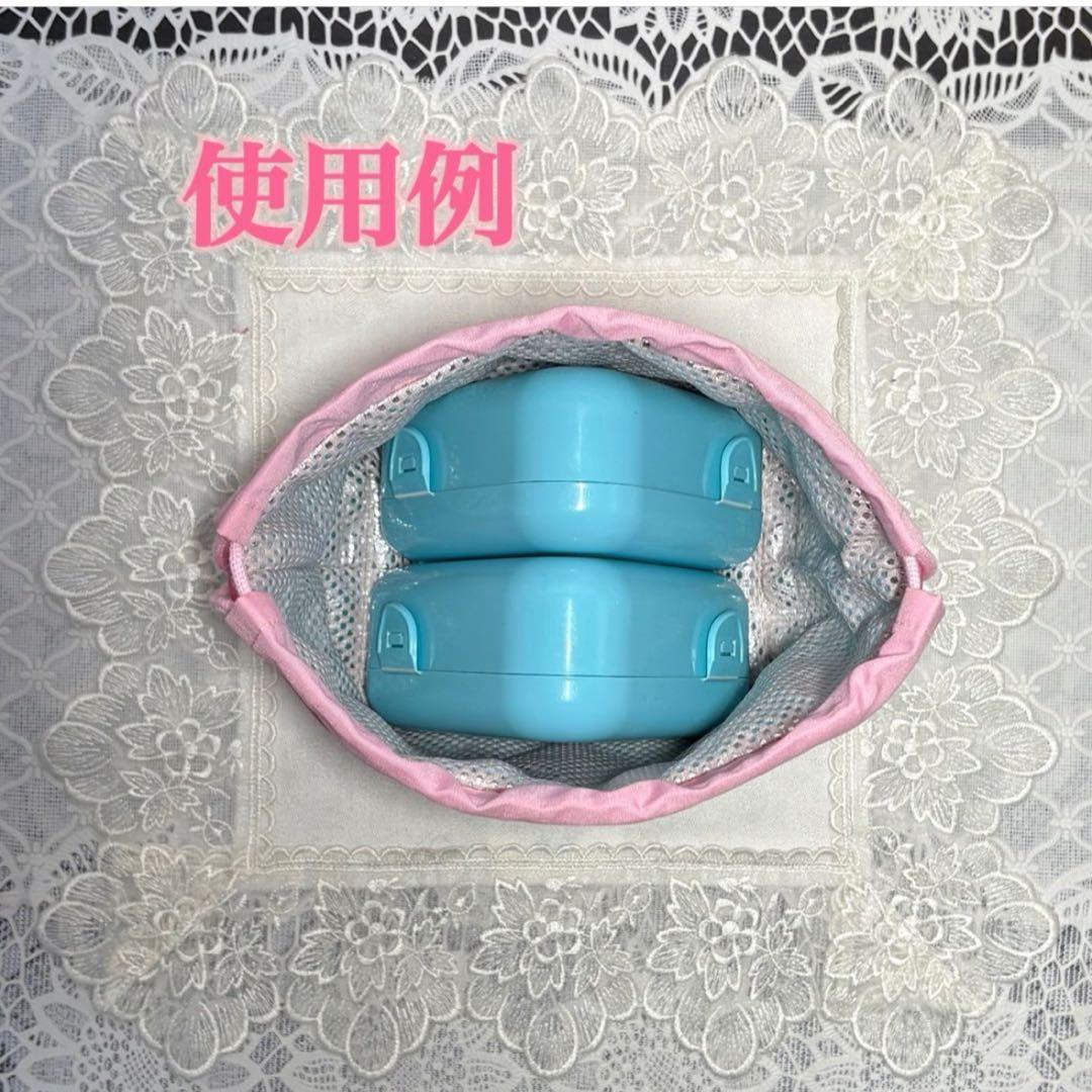 おにぎり巾着袋2個用　青い薔薇　ハンドメイド