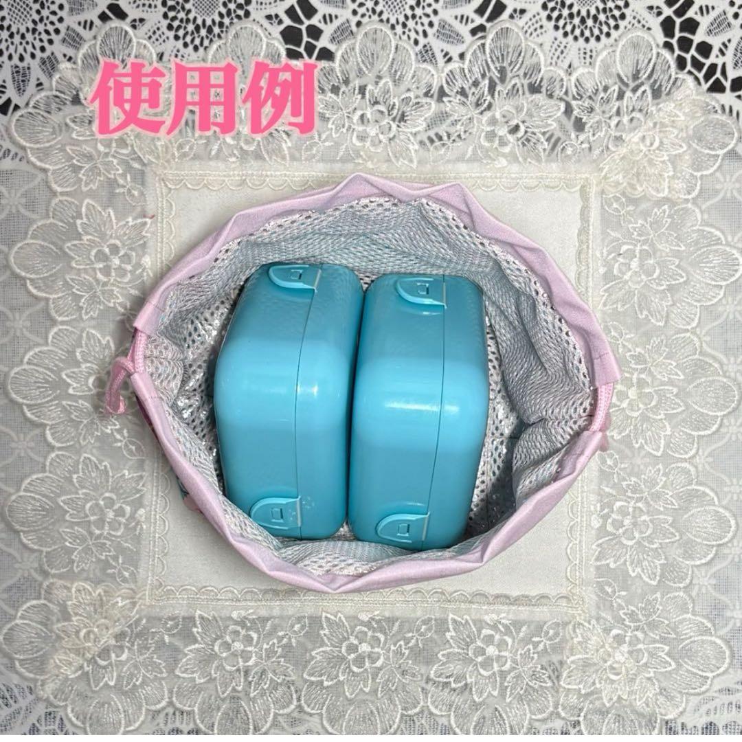 おにぎり巾着袋2個用　青い薔薇　ハンドメイド