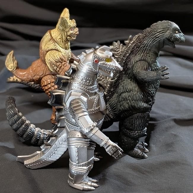 昭和ゴジラ・メカゴジラ・キングシーサー・アンギラス（バンダイ）ソフビ４体セット