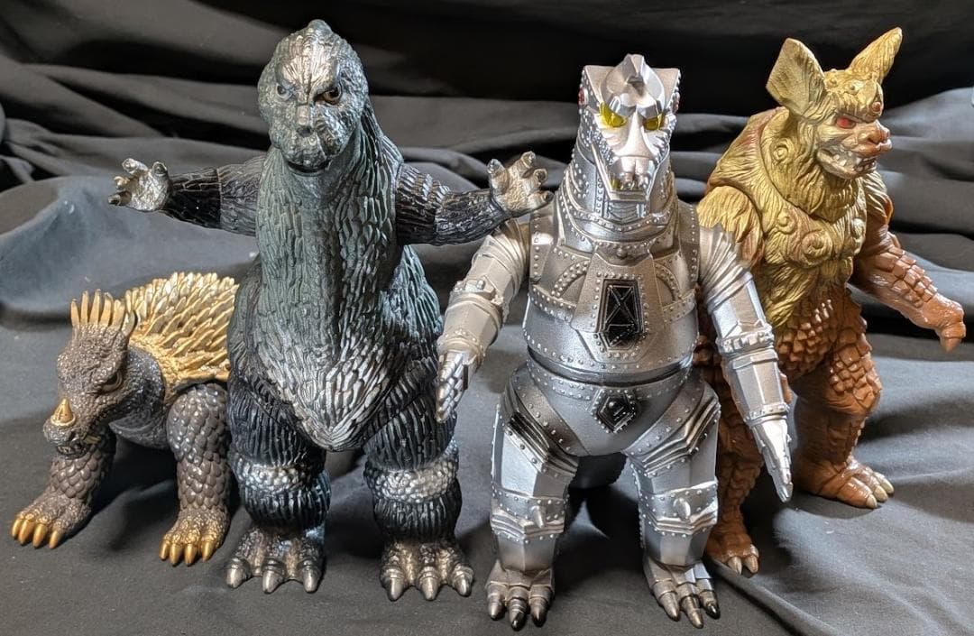 昭和ゴジラ・メカゴジラ・キングシーサー・アンギラス（バンダイ）ソフビ４体セット