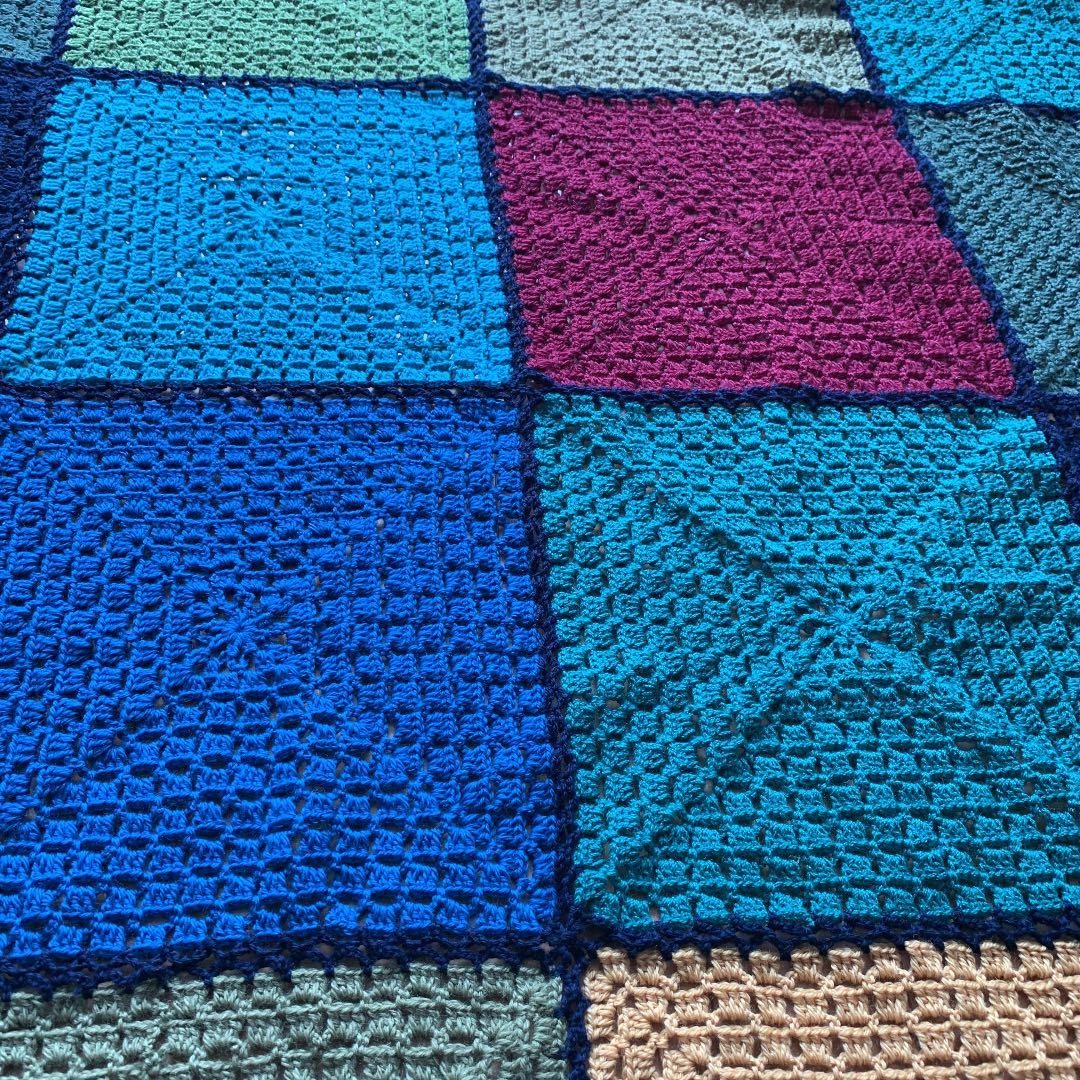 手編み大判ブランケット　ベットカバー