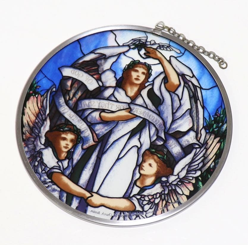 ティファニー スタジオ ヴィンテージ ステンドグラス 3人の天使 教会の窓