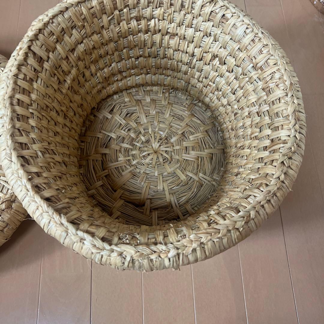 古民具 藁いずみ 手作り 藁籠 藁細工 マルカ飯櫃のセット