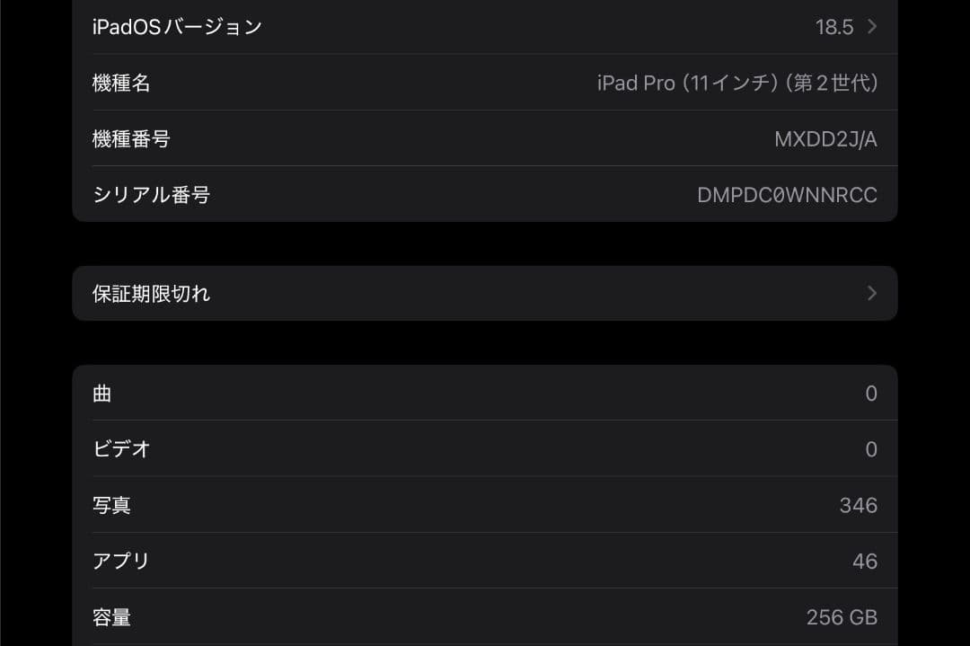 iPad Pro 第2世代 11インチ256GB Wi-Fi アップルペンシル付