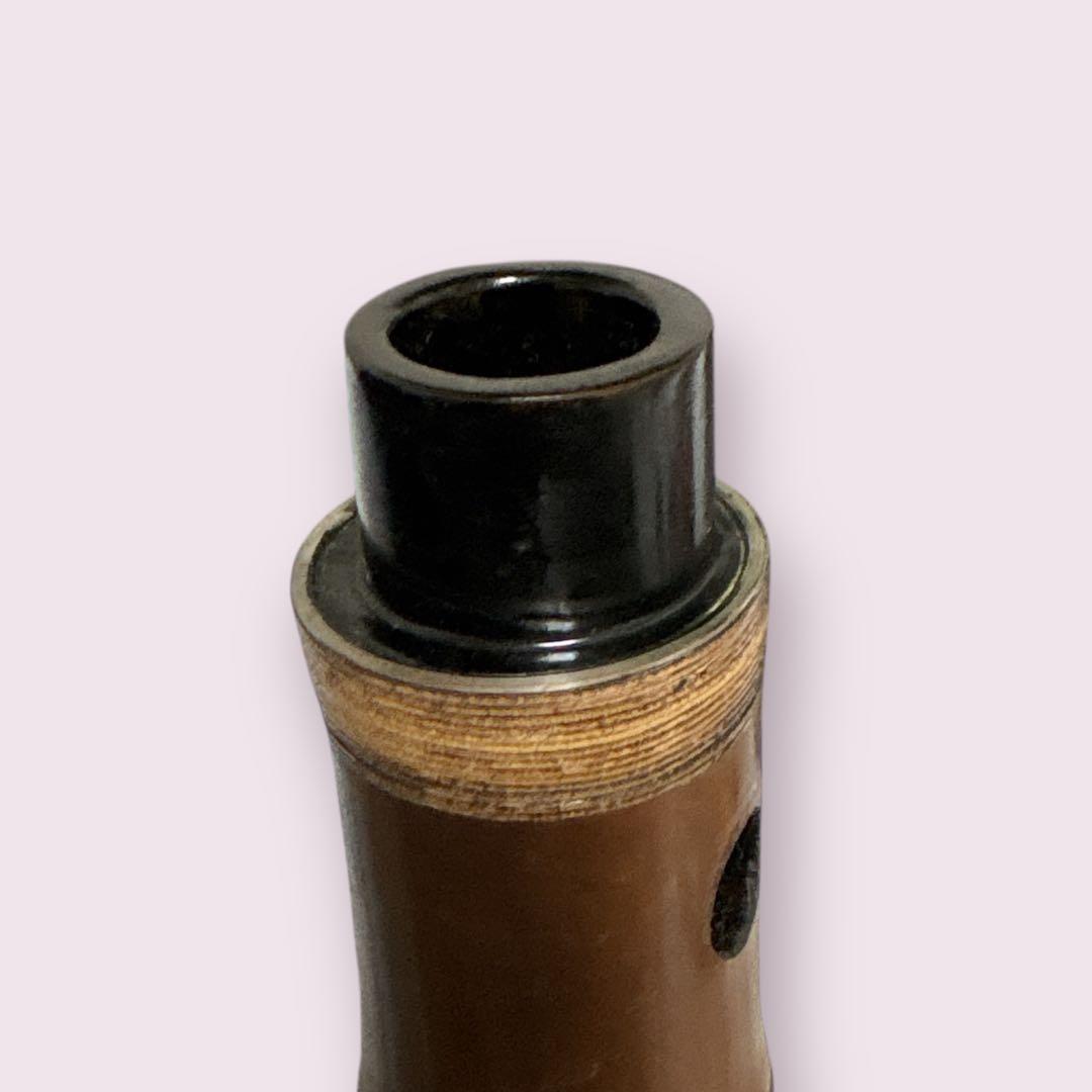 【美品】尺八 琴古流 一尺六寸管（田嶋撰・竹勇 銘）銀縁唄口