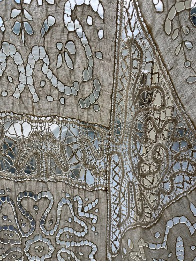 フランス アンティークカットワークテーブルクロス