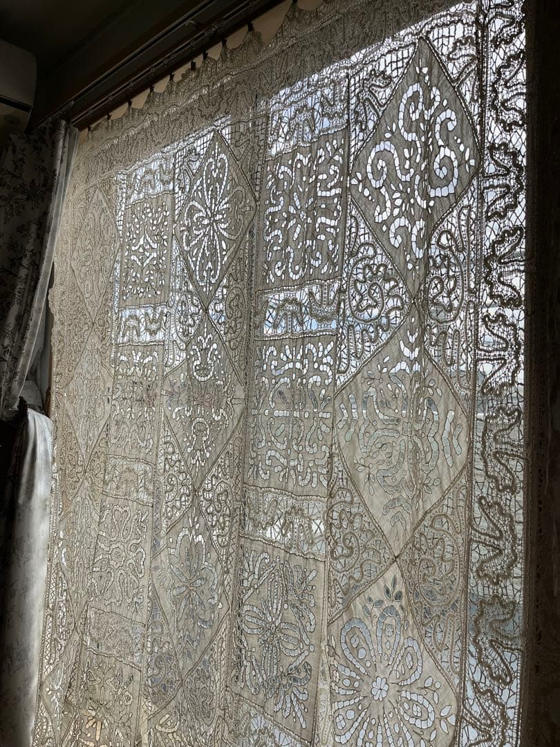 フランス アンティークカットワークテーブルクロス