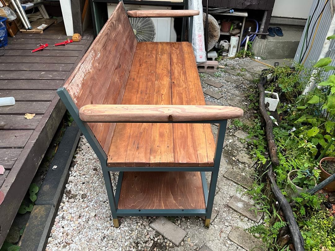 流木×古材　ベンチソファ