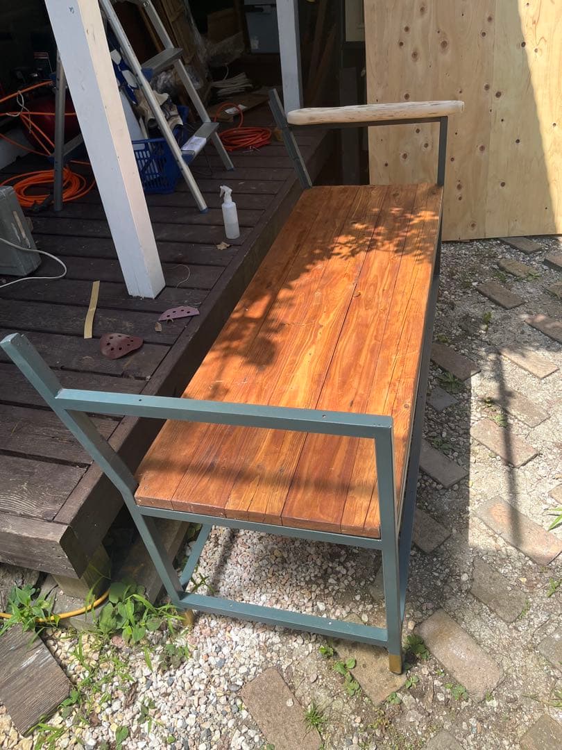 流木×古材　ベンチソファ