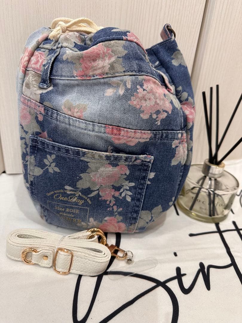 花柄巾着ショルダーバック3点ヒョウ柄巾着袋➕花柄ショルダーベルトセットおまとめ