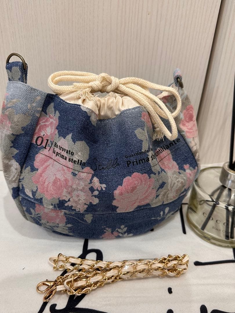 花柄巾着ショルダーバック3点ヒョウ柄巾着袋➕花柄ショルダーベルトセットおまとめ