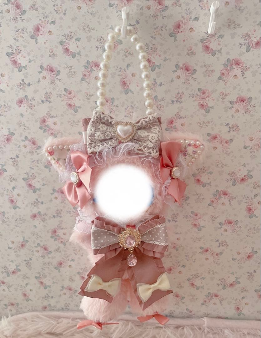 １２cm♡ぬい服ちびぐるみ♡おすわりぬい服♡ねこの着ぐるみ♡ピンク