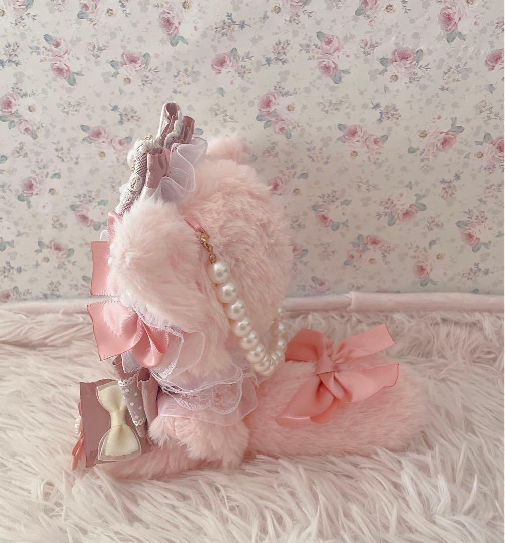 １２cm♡ぬい服ちびぐるみ♡おすわりぬい服♡ねこの着ぐるみ♡ピンク