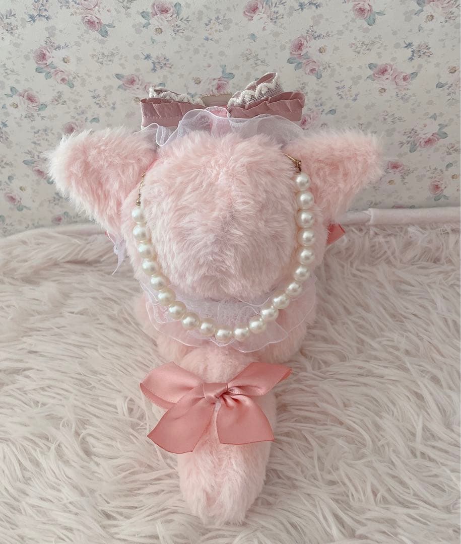 １２cm♡ぬい服ちびぐるみ♡おすわりぬい服♡ねこの着ぐるみ♡ピンク