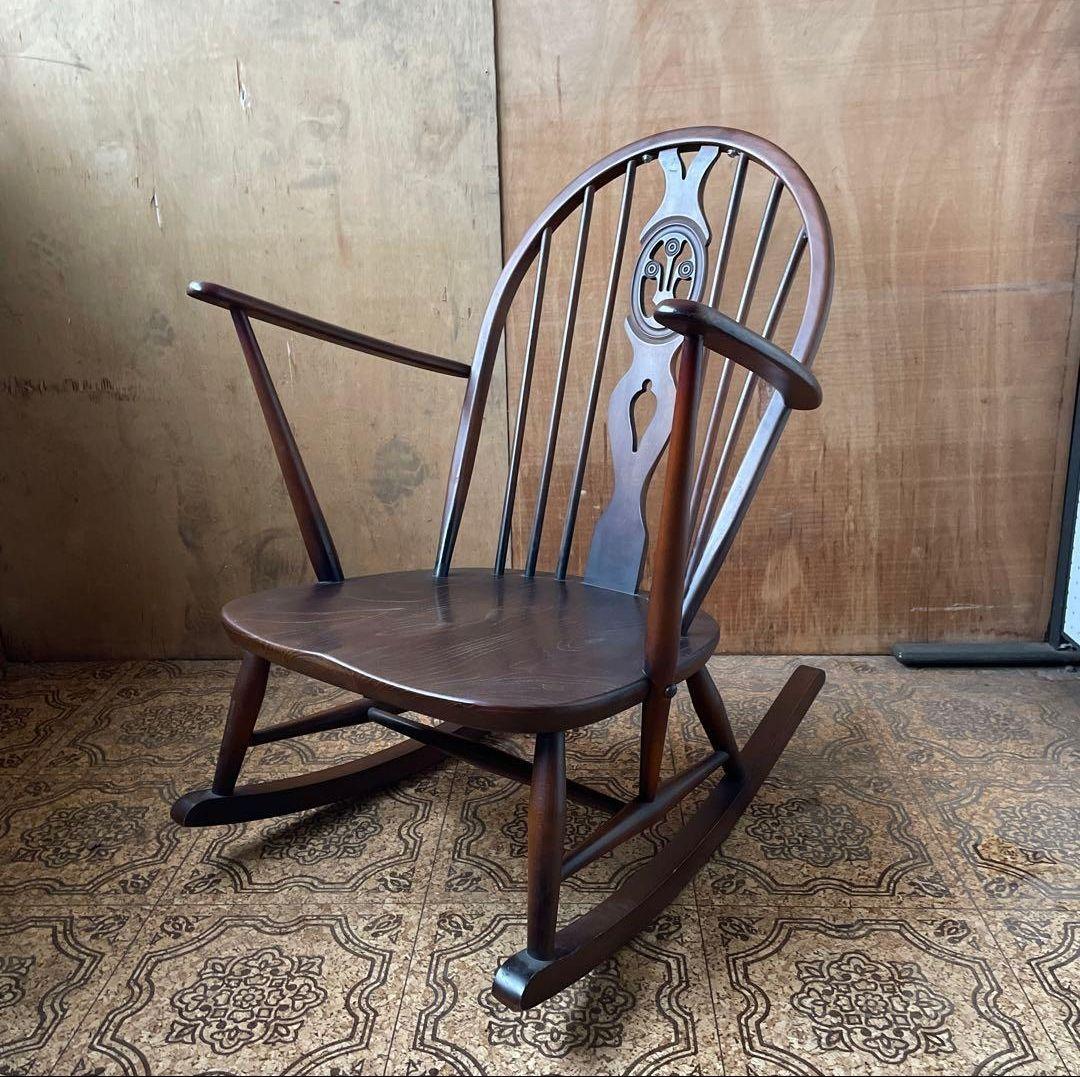 英国　ERCOL社　ロッキングチェア　ビンテージ　アーコール