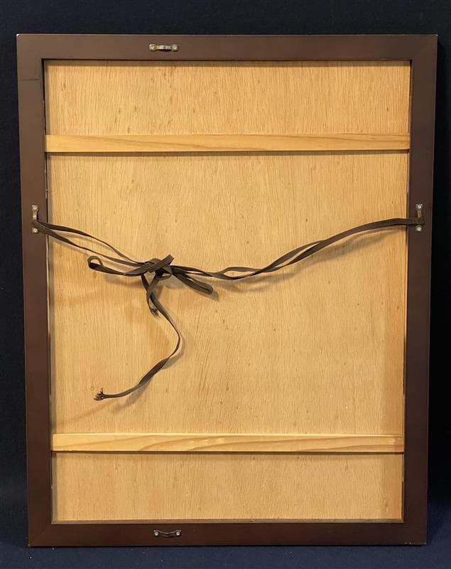 「真作」秋山巌 「捨てきれない」12/200　額装　サイン入り