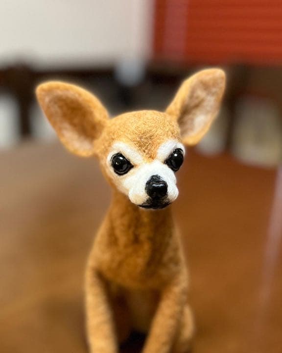 羊毛フェルト　ミックス犬(ミニチュアピンシャー&チワワ)