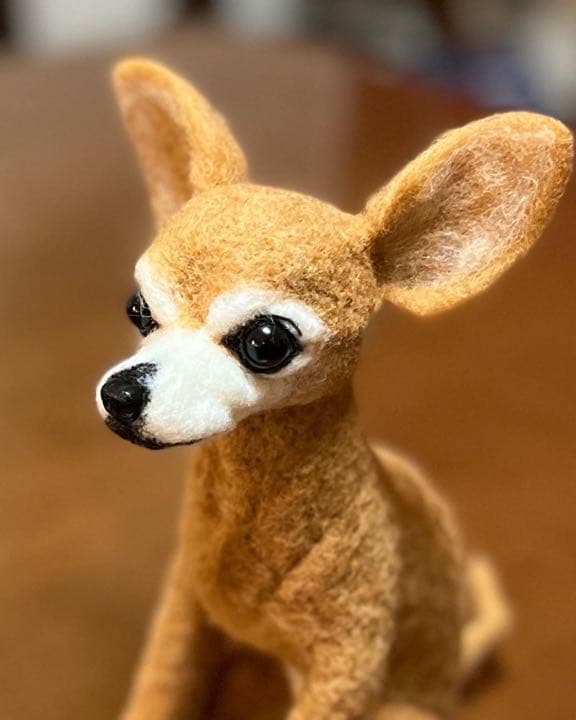 羊毛フェルト　ミックス犬(ミニチュアピンシャー&チワワ)