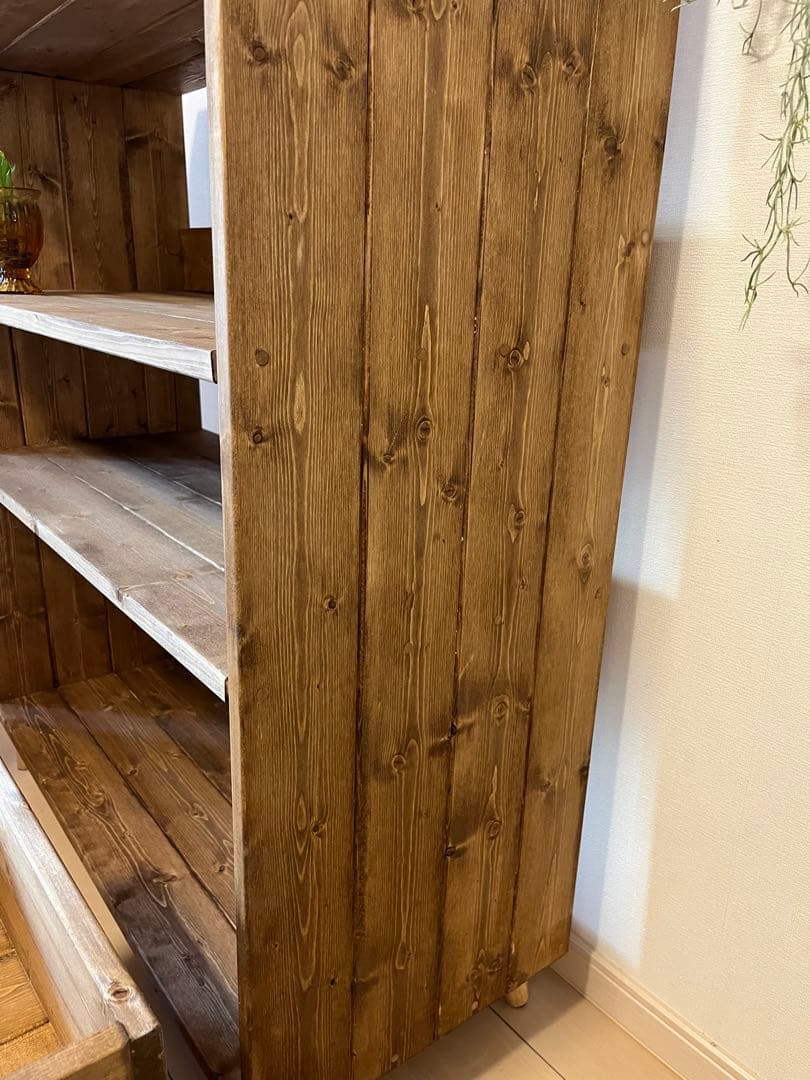 ウッドチェスト　収納棚　キャビネット　キッチンラック　食器棚　本棚