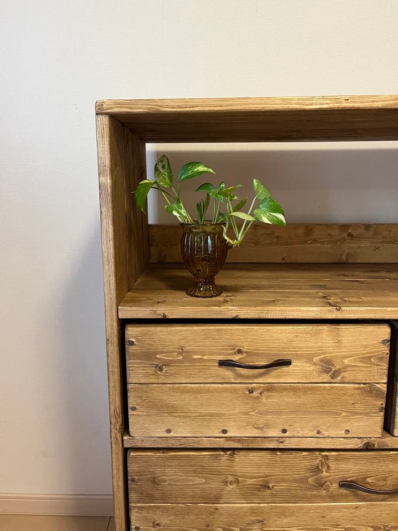 ウッドチェスト　収納棚　キャビネット　キッチンラック　食器棚　本棚