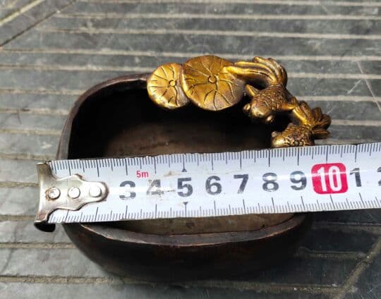 古玩銅器収蔵擬古純銅金魚筆洗灰皿硯台包漿老道家庭書房置物