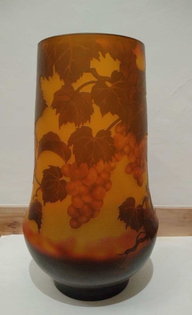 花瓶　ガレ風　Emile Gallé style　アール・ヌーヴォー