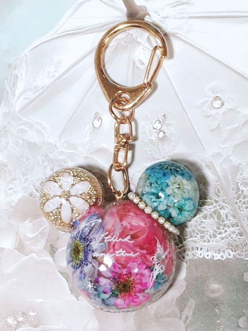 まっちゃん様　2個　15日まで　ぷっくりくまちゃん　オルゴナイト　ドライフラワー