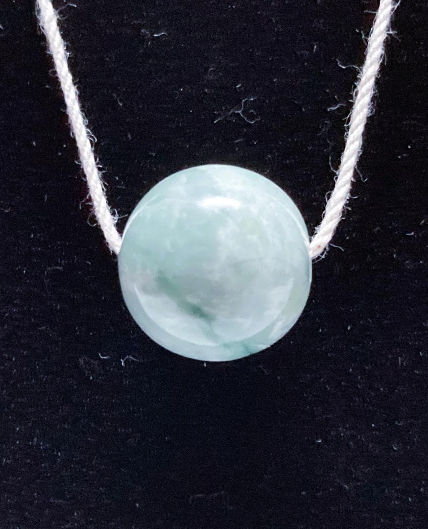 623 糸魚川翡翠　翡翠玉　14ｍｍ ネックレス　天然石　産地：糸魚川