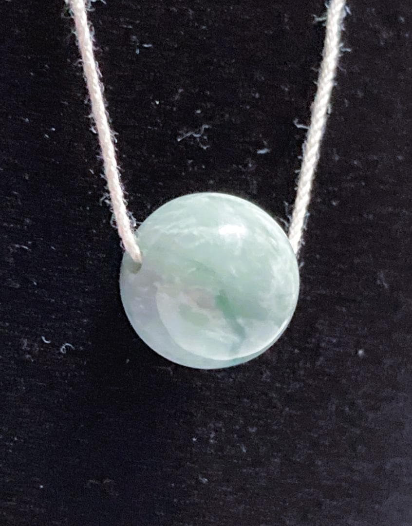 623 糸魚川翡翠　翡翠玉　14ｍｍ ネックレス　天然石　産地：糸魚川