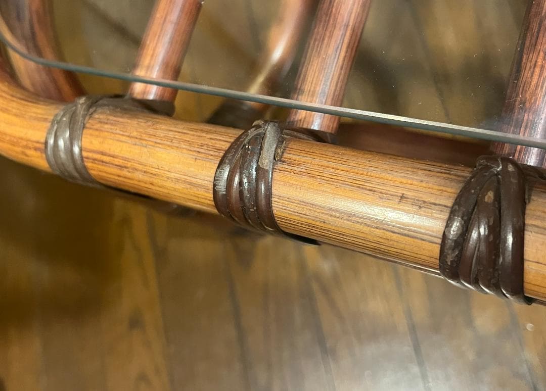 山川ラタン　ヤマカワラタン　ガラス　ローテーブル　サイドテーブル